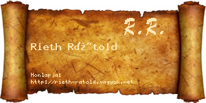 Rieth Rátold névjegykártya